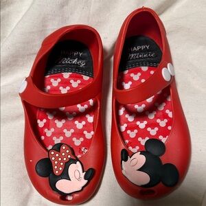 Disney Red Mickey and Minnie Kids Mary Jane, Size 1